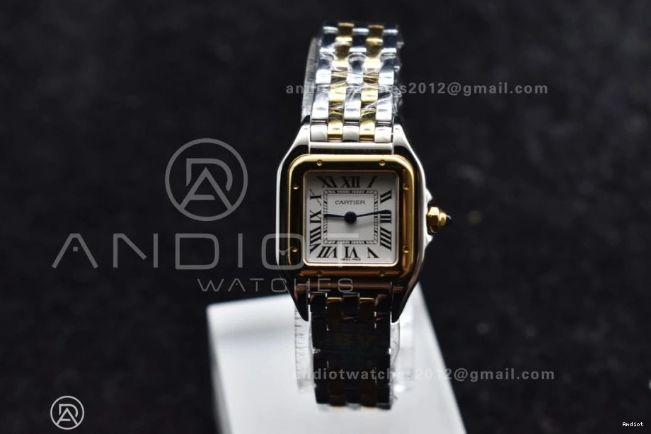 Panthère 22mm White BVF on SS Best Edition YG Dial Quartz 1:1 SS YG Bracelet Ronda 1119